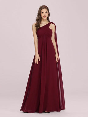 Größe Nach Maß Lange One Shoulder Chiffon Abendkleider Festkleider 09816