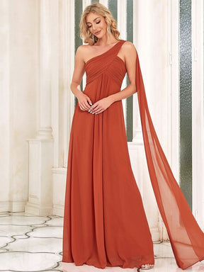 Größe Nach Maß Lange One Shoulder Chiffon Abendkleider Festkleider 09816