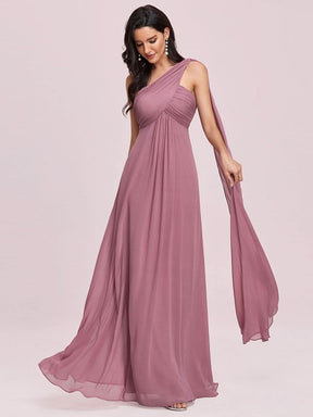 Größe Nach Maß Lange One Shoulder Chiffon Abendkleider Festkleider 09816