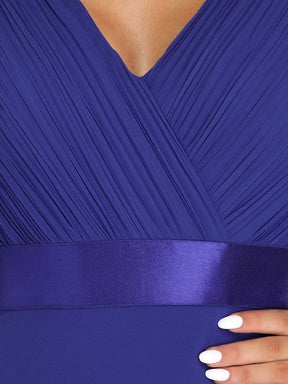 Größe Nach Maß Damen V-Ausschnitt Lange Chiffon Abendkleider mit Schleppe 09890