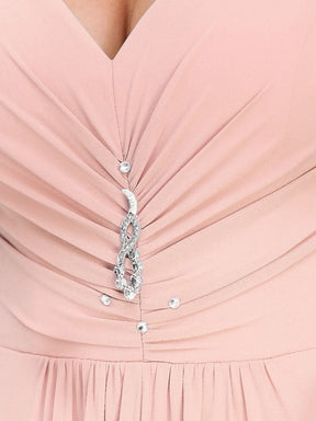 Größe Nach Maß V-Ausschnitt Chiffon Schulterfrei Abendkleider 09983