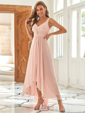 Größe Nach Maß V-Ausschnitt Chiffon Schulterfrei Abendkleider 09983