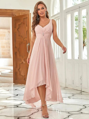 Größe Nach Maß V-Ausschnitt Chiffon Schulterfrei Abendkleider 09983