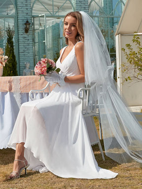 Größe Nach Maß V-Ausschnitt Chiffon Schulterfrei Abendkleider 09983