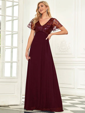 Größe Nach Maß Elegante V-Ausschnitt Spitze Abend Cocktail Party Kleider EZ07706