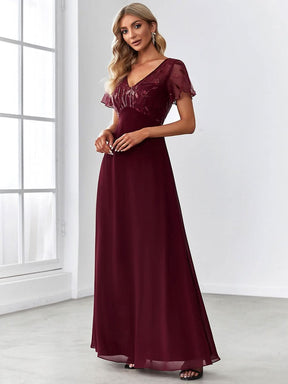 Größe Nach Maß Elegante V-Ausschnitt Spitze Abend Cocktail Party Kleider EZ07706