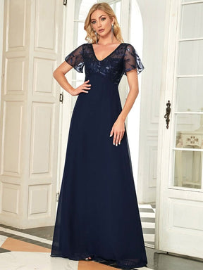 Größe Nach Maß Elegante V-Ausschnitt Spitze Abend Cocktail Party Kleider EZ07706